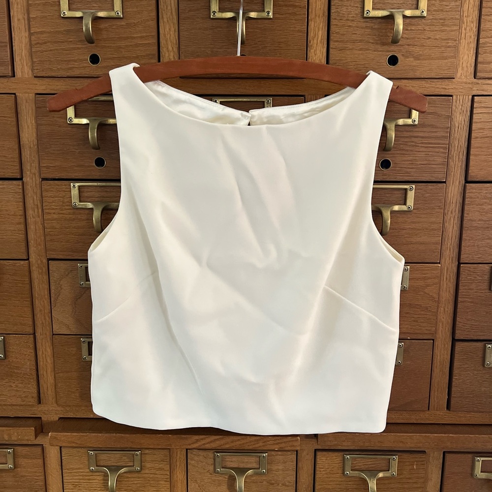 BHLDN Elegant White Sleeveless Wedding Dress Topper Size 0